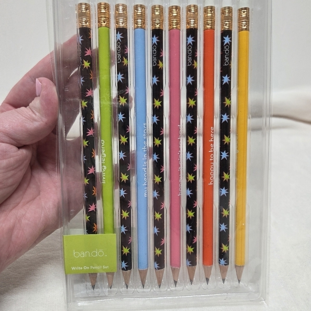 Write On Pencil Set Star Print New NIP (Set of 10) Graphite Journaling Gift